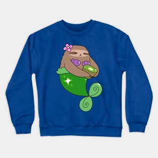 Kiwi Mermaid Sloth Crewneck Sweatshirt